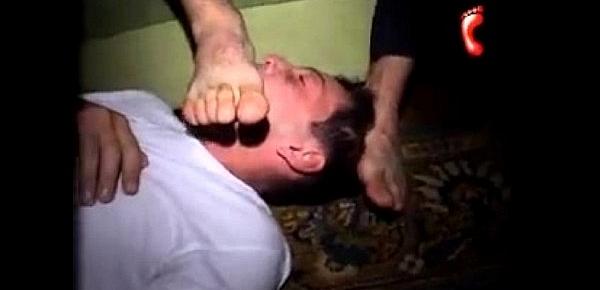  MOSCOW SLAVE Tramplin gay boy feet trampling